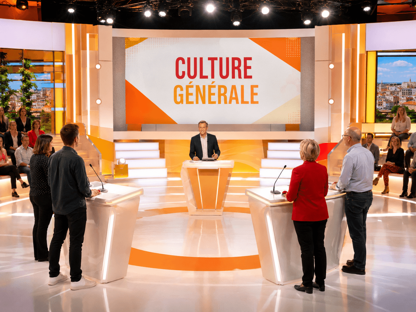 Plateau d'un jeu de culture générale télévisé