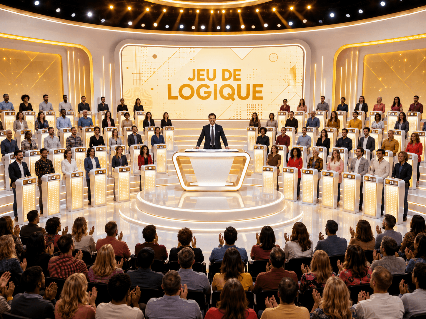 Plateau d'un jeu de logique télévisé